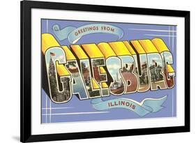 Greetings from Galesburg, Illinois-null-Framed Premium Giclee Print