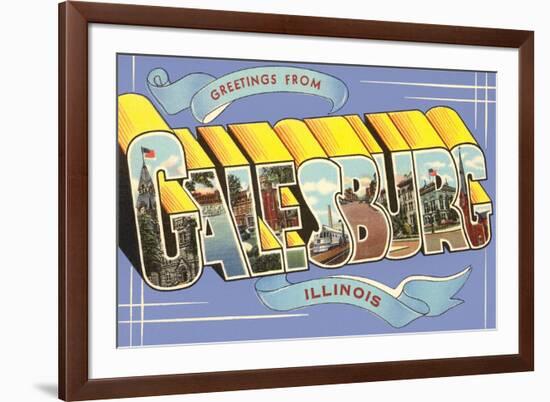 Greetings from Galesburg, Illinois-null-Framed Art Print