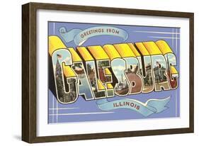 Greetings from Galesburg, Illinois-null-Framed Art Print