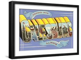 Greetings from Galesburg, Illinois-null-Framed Art Print