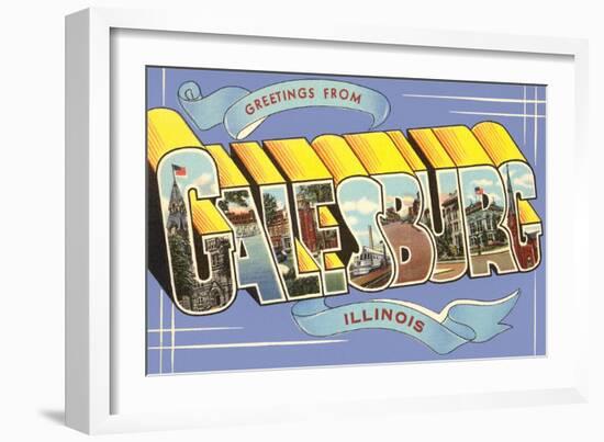 Greetings from Galesburg, Illinois-null-Framed Art Print