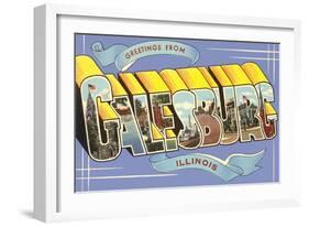 Greetings from Galesburg, Illinois-null-Framed Art Print