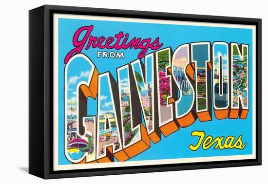 Greetings from Galveston, Texas-null-Framed Stretched Canvas