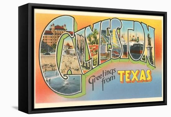 Greetings from Galveston, Texas-null-Framed Stretched Canvas