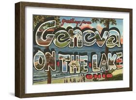 Greetings from Geneva on the Lake, Ohio-null-Framed Art Print