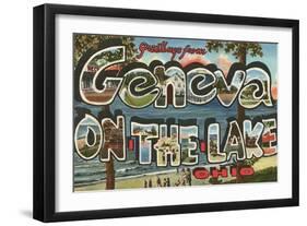 Greetings from Geneva on the Lake, Ohio-null-Framed Art Print