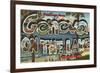 Greetings from Geneva on the Lake, Ohio-null-Framed Premium Giclee Print