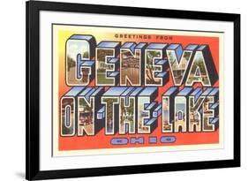 Greetings from Geneva-on-the-Lake, Ohio-null-Framed Art Print