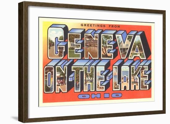 Greetings from Geneva-on-the-Lake, Ohio-null-Framed Art Print