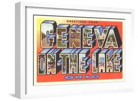 Greetings from Geneva-on-the-Lake, Ohio-null-Framed Art Print