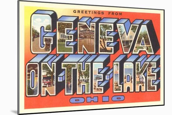 Greetings from Geneva-on-the-Lake, Ohio-null-Mounted Art Print