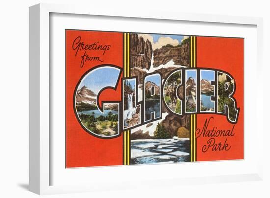 Greetings from Glacier National Park-null-Framed Giclee Print
