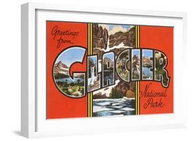 Greetings from Glacier National Park-null-Framed Giclee Print