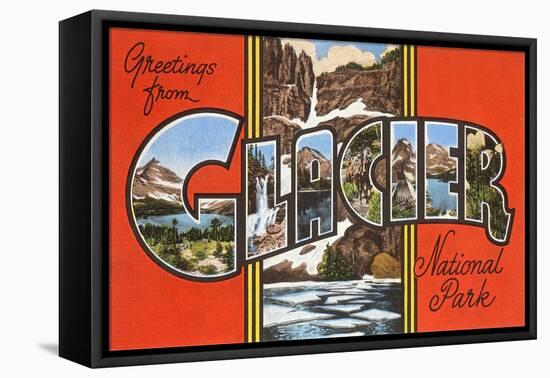 Greetings from Glacier National Park-null-Framed Stretched Canvas