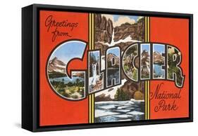 Greetings from Glacier National Park-null-Framed Stretched Canvas