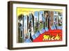 Greetings from Gladstone, Michigan-null-Framed Art Print