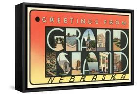 Greetings from Grand Island, Nebraska-null-Framed Stretched Canvas