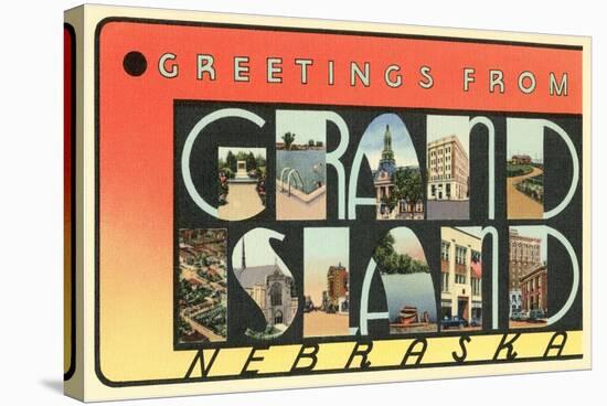 Greetings from Grand Island, Nebraska-null-Stretched Canvas