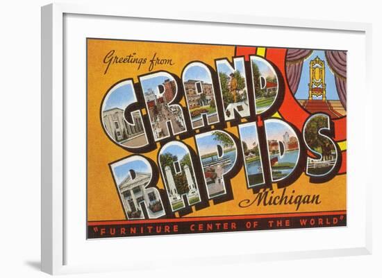 Greetings from Grand Rapids, Michigan, Furniture Center of the World-null-Framed Giclee Print