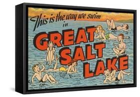 Greetings from Great Salt Lake, Utah-null-Framed Stretched Canvas