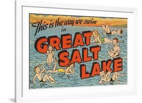 Greetings from Great Salt Lake, Utah-null-Framed Premium Giclee Print