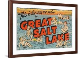 Greetings from Great Salt Lake, Utah-null-Framed Premium Giclee Print