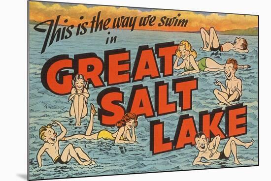 Greetings from Great Salt Lake, Utah-null-Mounted Premium Giclee Print