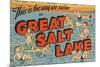 Greetings from Great Salt Lake, Utah-null-Mounted Premium Giclee Print