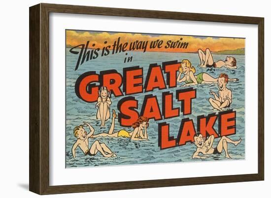 Greetings from Great Salt Lake, Utah-null-Framed Art Print