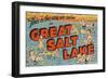 Greetings from Great Salt Lake, Utah-null-Framed Art Print