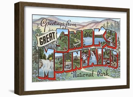 Greetings from Great Smoky Mountains National Park-null-Framed Giclee Print