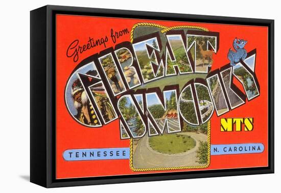 Greetings from Great Smoky Mountains, Tennessee and North Carolina-null-Framed Stretched Canvas