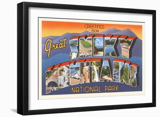 Greetings from Great Smoky Mountains-null-Framed Art Print