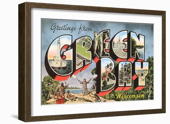 Greetings from Green Bay, Wisconsin-null-Framed Art Print