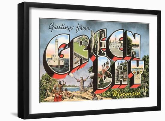 Greetings from Green Bay, Wisconsin-null-Framed Art Print