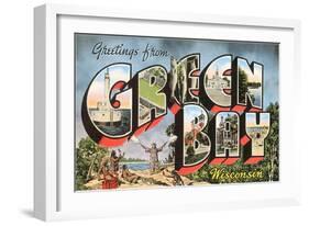 Greetings from Green Bay, Wisconsin-null-Framed Art Print