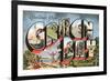Greetings from Green Bay, Wisconsin-null-Framed Premium Giclee Print