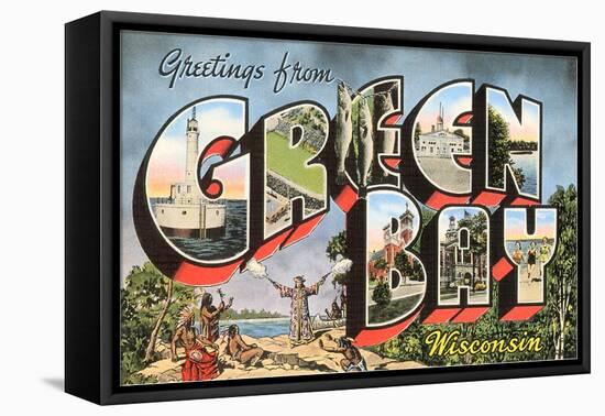 Greetings from Green Bay, Wisconsin-null-Framed Stretched Canvas