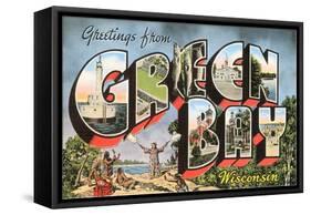 Greetings from Green Bay, Wisconsin-null-Framed Stretched Canvas