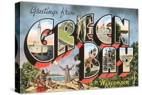 Greetings from Green Bay, Wisconsin-null-Stretched Canvas