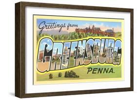 Greetings from Greensburg, Pennsylvania-null-Framed Art Print