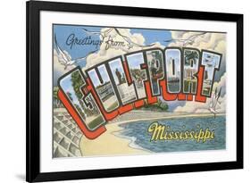 Greetings from Gulfport, Mississippi-null-Framed Premium Giclee Print