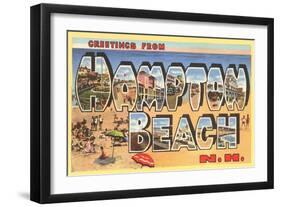 Greetings from Hampton Beach, New Hampshire-null-Framed Art Print