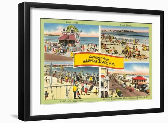 Greetings from Hampton Beach, New Hampshire-null-Framed Art Print