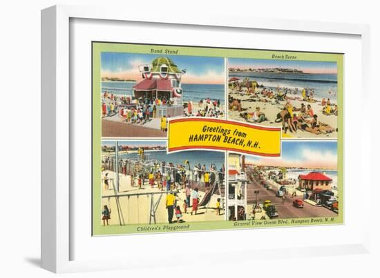 Greetings from Hampton Beach, New Hampshire-null-Framed Art Print