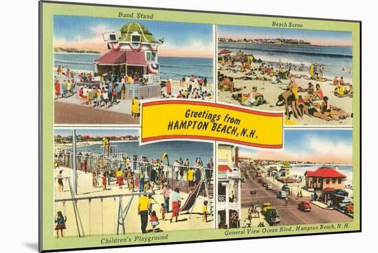 Greetings from Hampton Beach, New Hampshire-null-Mounted Art Print