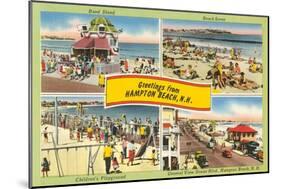 Greetings from Hampton Beach, New Hampshire-null-Mounted Art Print