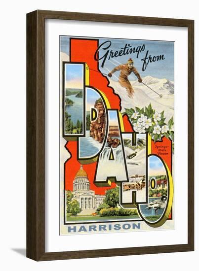 Greetings from Harrison-null-Framed Art Print