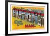 Greetings from Harwichport, Mass.-null-Framed Premium Giclee Print