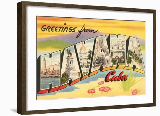 Greetings from Havana, Cuba-null-Framed Art Print